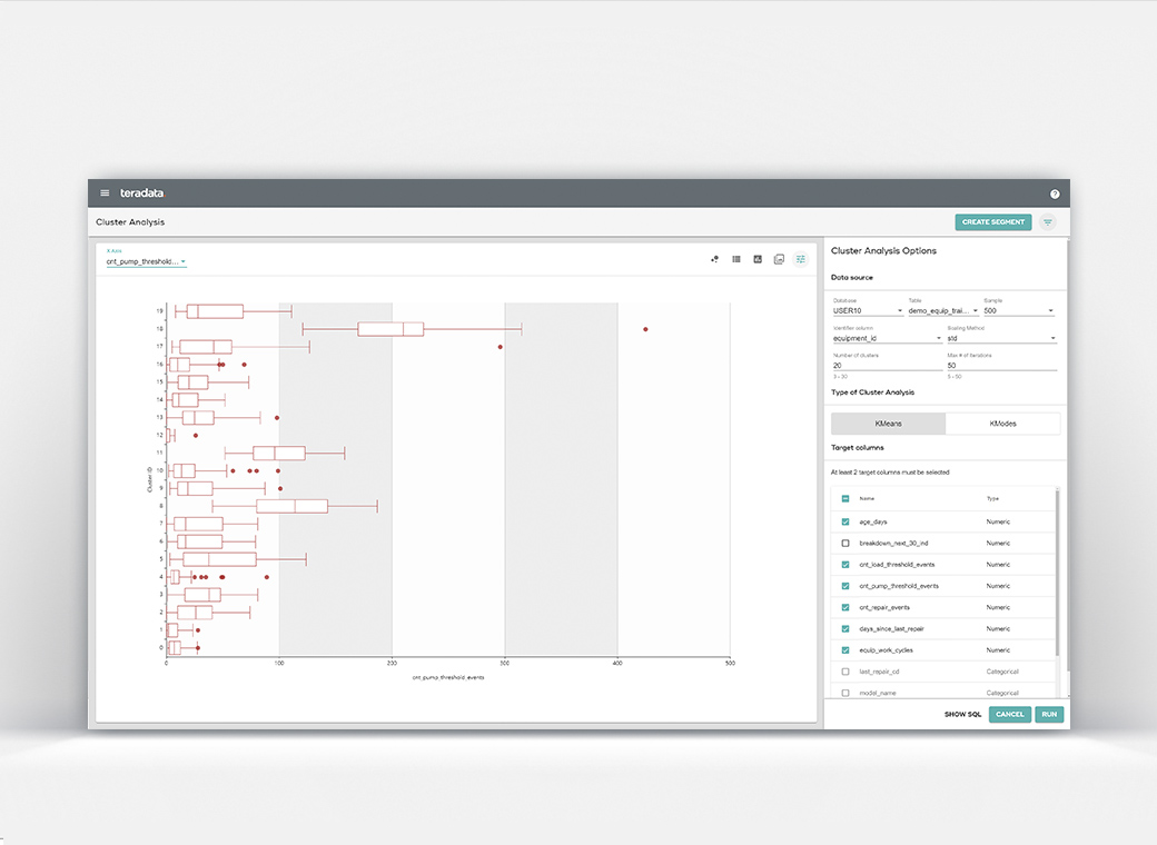 Teradata Vantage Analyst is a business analyst tool that has simple UI to solve complex problems